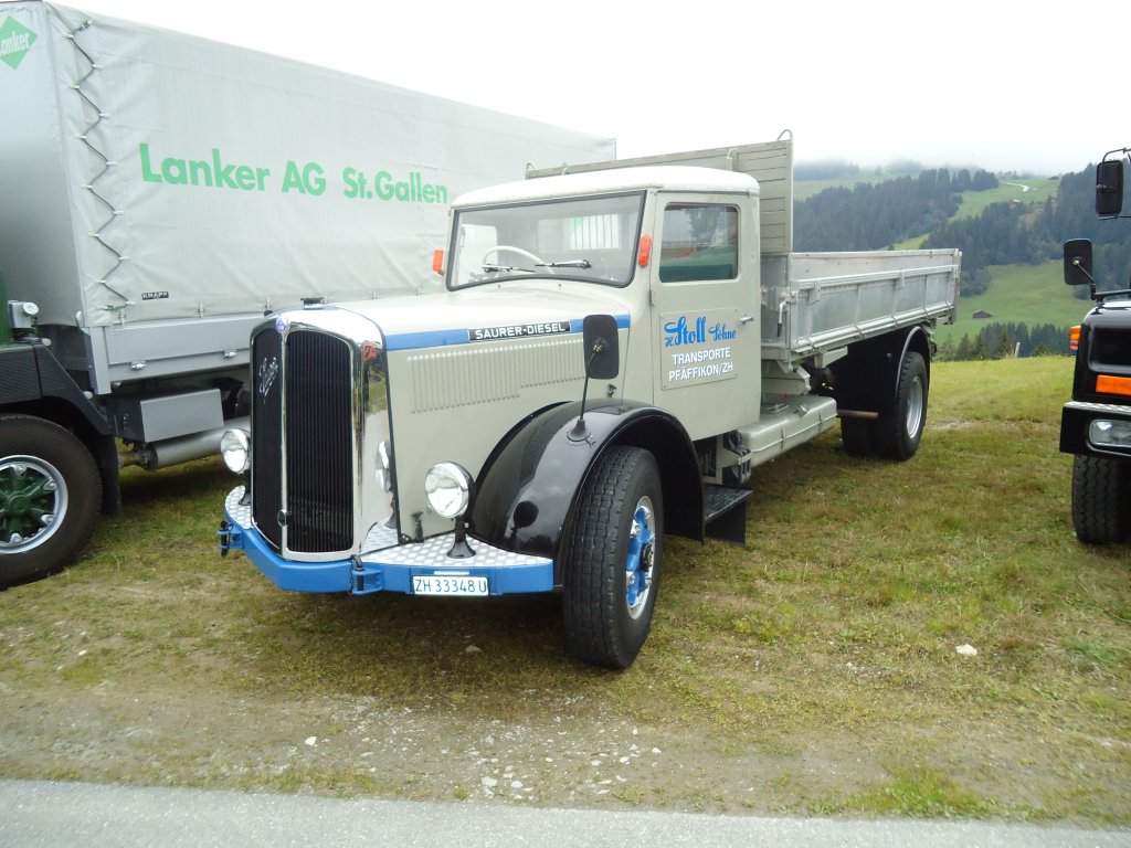 (130'005) - Stoll, Pfffikon - ZH 33'348 U - Saurer am 18. September 2010 in Breil, Militranlage