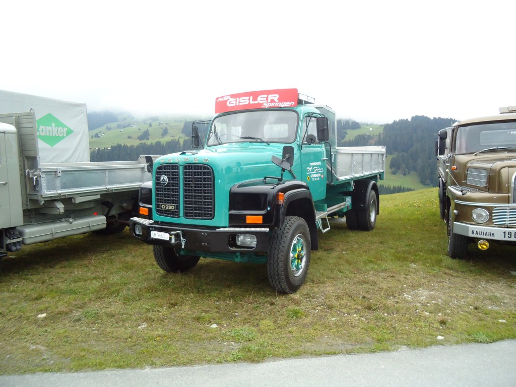 (130'006) - Gisler, Spiringen - UR 9883 U - Saurer am 18. September 2010 in Breil, Militranlage