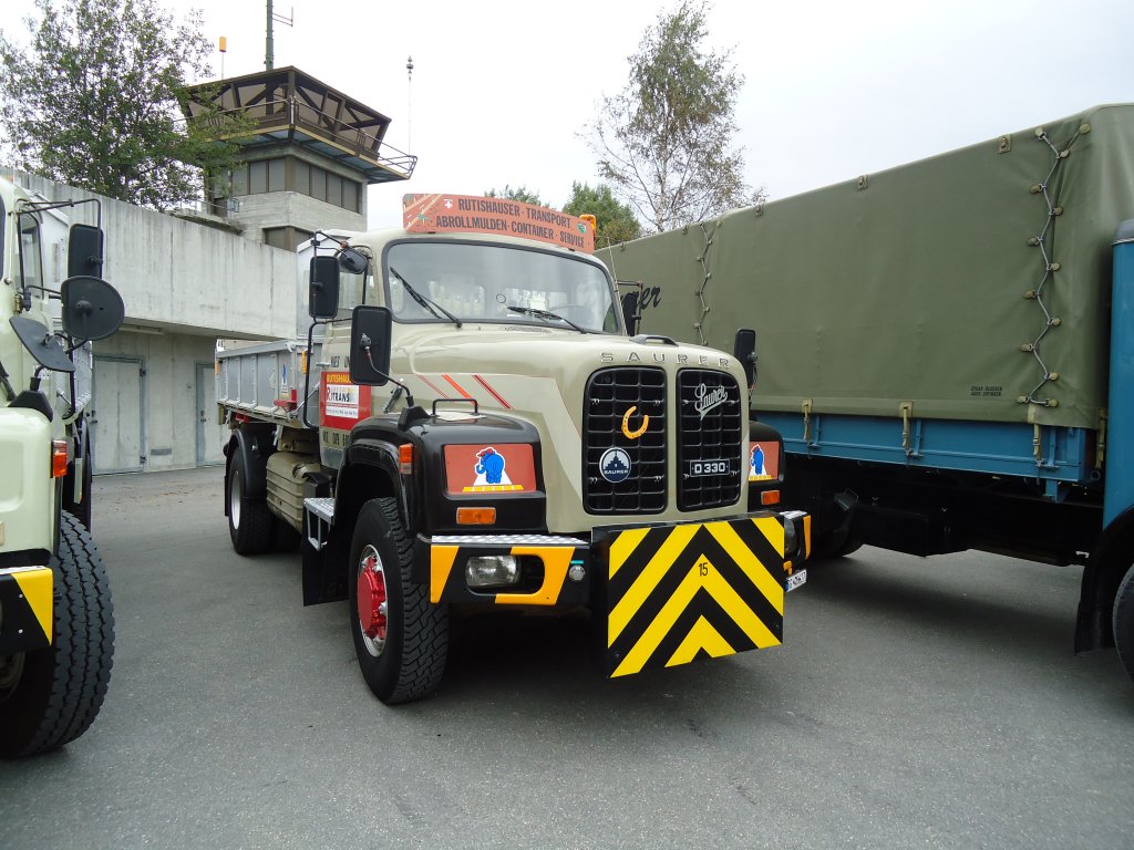 (130'013) - Rutishauser, Amriswil - Nr. 15/TG 46'627 - Saurer am 18. September 2010 in Breil, Militranlage