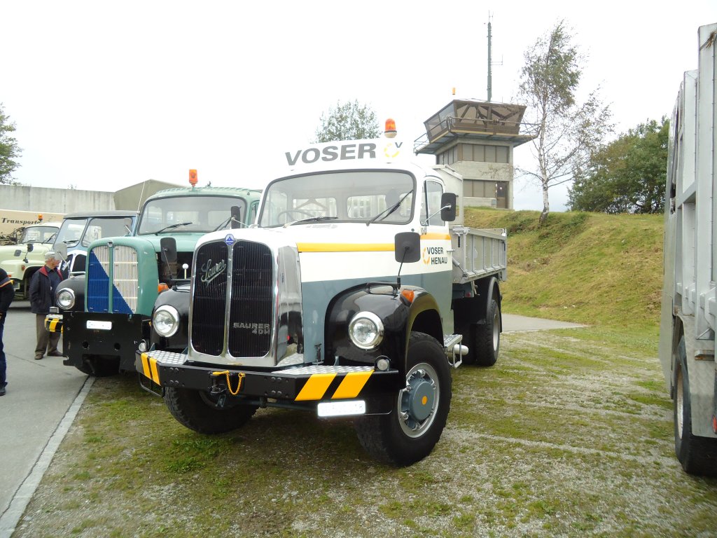 (130'016) - Voser, Henau - SG 500'018 - Saurer am 18. September 2010 in Breil, Militranlage