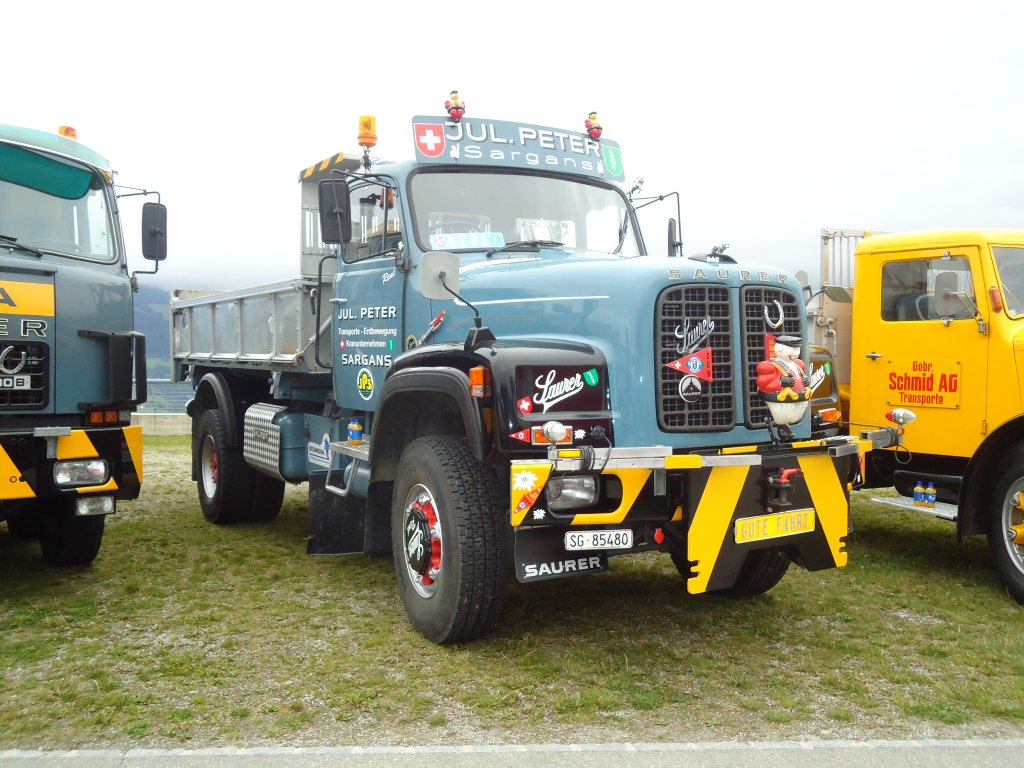 (130'024) - Peter, Sargans - SG 85'480 - Saurer am 18. September 2010 in Breil, Militranlage