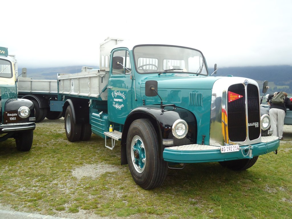 (130'029) - Bertschi, Zofingen - AG 192'214 - Saurer am 18. September 2010 in Breil, Militranlage