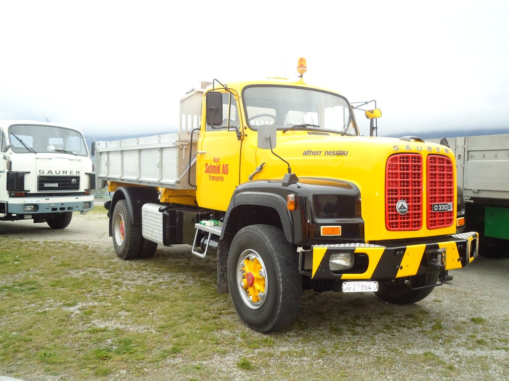 (130'030) - Schmid AG - SG 27'864 U - Saurer am 18. September 2010 in Breil, Militranlage
