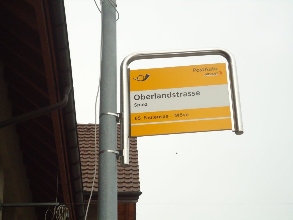 (130'306) - PostAuto-Haltestelle - Spiez, Oberlandstrasse - am 11. Oktober 2010
