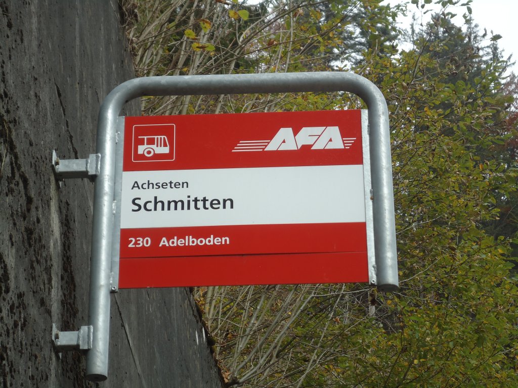(130'323) - AFA-Haltestelle - Achseten, Schmitten - am 11. Oktober 2010