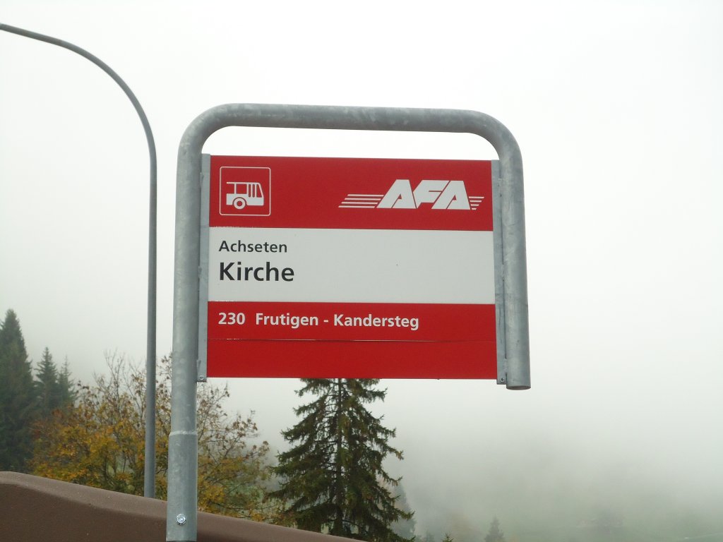 (130'354) - AFA-Haltestelle - Achseten, Kirche - am 11. Oktober 2010