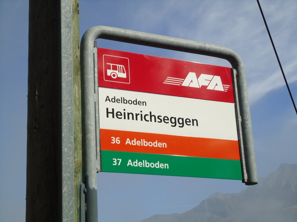 (130'364) - AFA-Haltestelle - Adelboden, Heinrichseggen - am 11. Oktober 2010