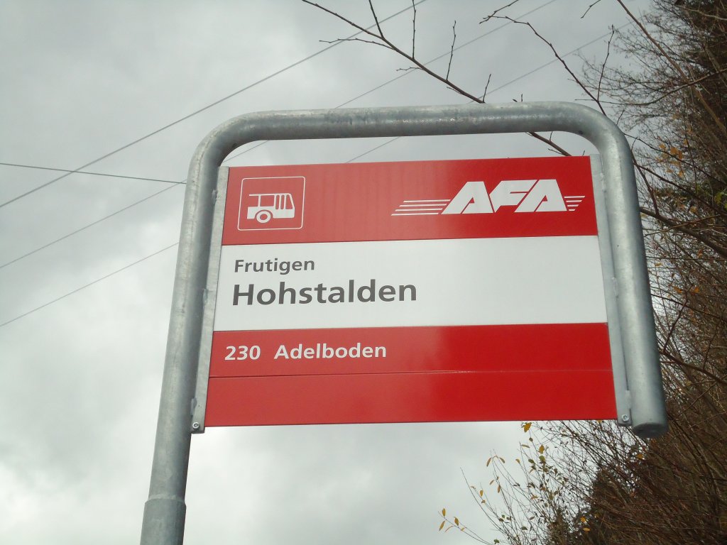 (130'975) - AFA-Haltestelle - Frutigen, Hohstalden - am 15. November 2010