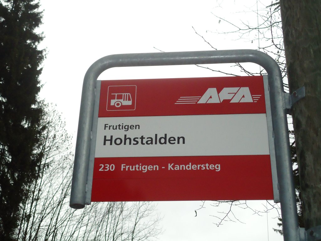 (130'976) - AFA-Haltestelle - Frutigen, Hohstalden - am 15. November 2010