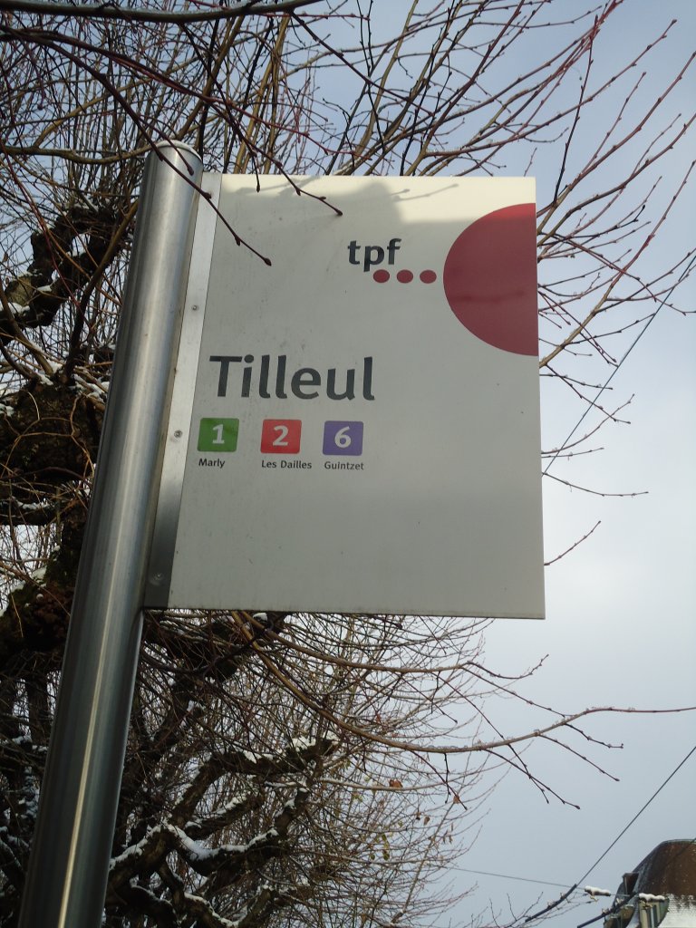 (131'097) - TPF-Haltestelle - Fribourg, Tilleul - am 26. November 2010