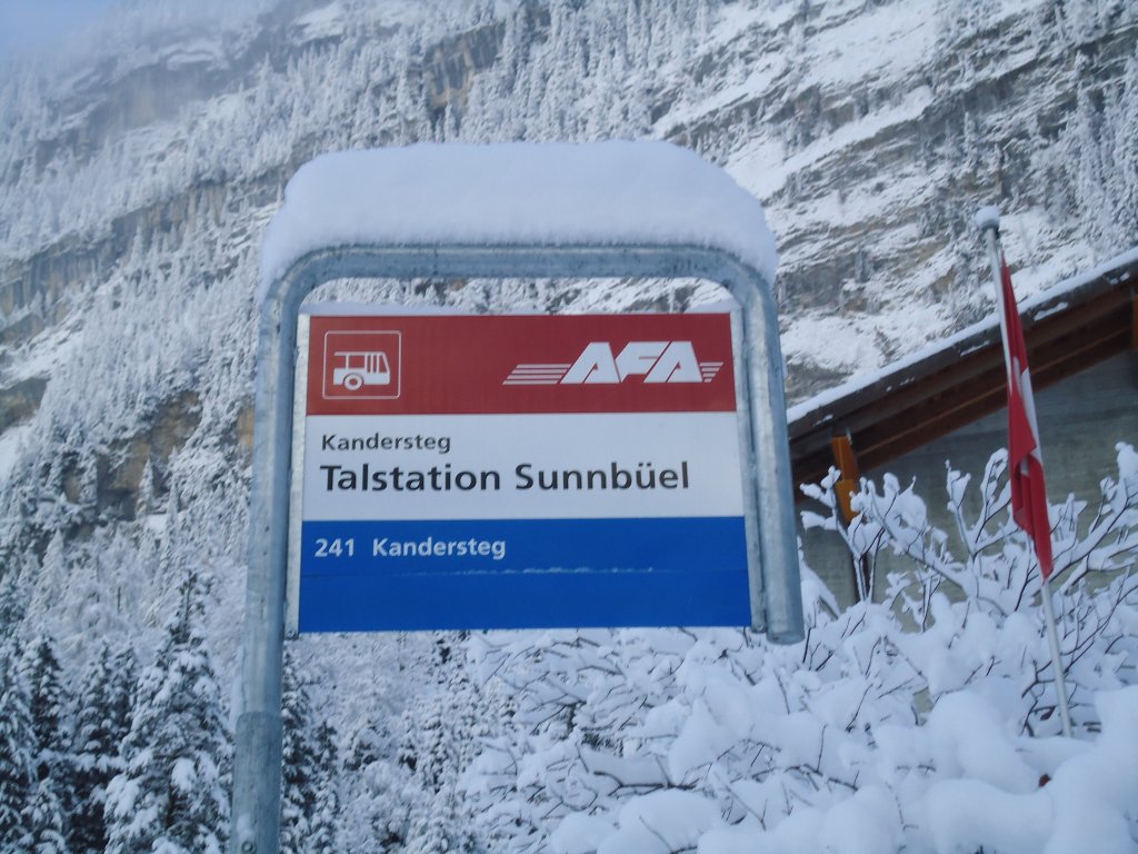 (131'675) - AFA-Haltestelle - Kandersteg, Talstation Sunnbel - am 26. Dezember 2010
