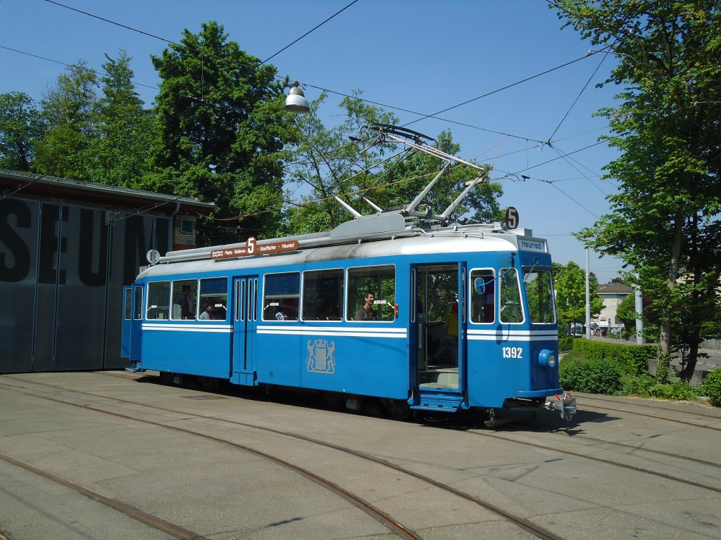 (133'447) - VBZ-Tram - Nr. 1392 - am 25. April 2011 in Zrich, Trammuseum