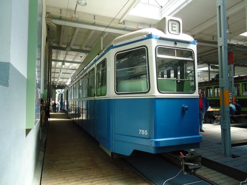 (133'464) - VBZ-Tram - Nr. 785 - am 25. April 2011 in Zrich, Trammuseum