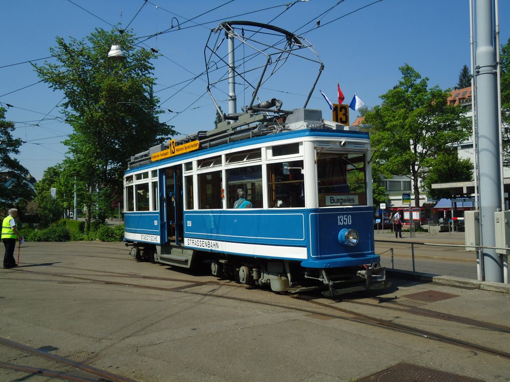 (133'470) - VBZ-Tram - Nr. 1350 - am 25. April 2011 in Zrich, Trammuseum