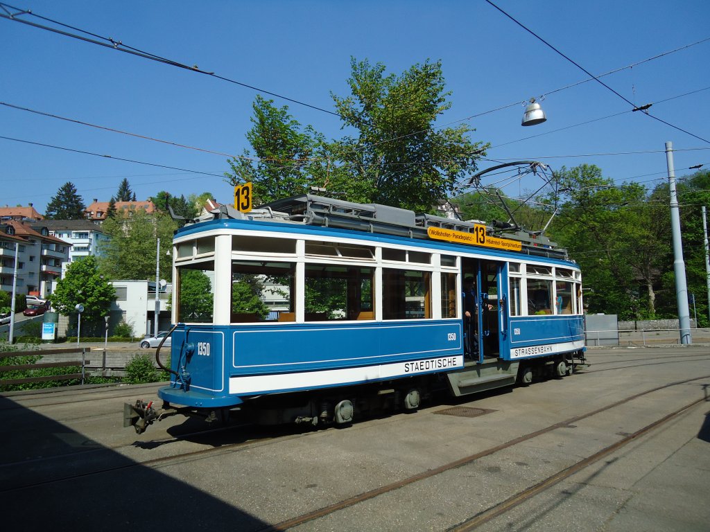 (133'471) - VBZ-Tram - Nr. 1350 - am 25. April 2011 in Zrich, Trammuseum
