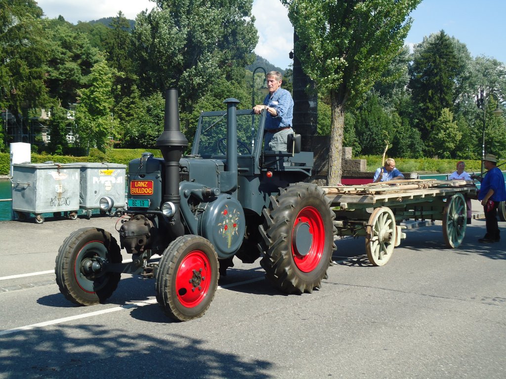 (134'608) - Lanz Bulldog - BE 19 - am 2. Juli 2011 bei der Schifflndte Thun