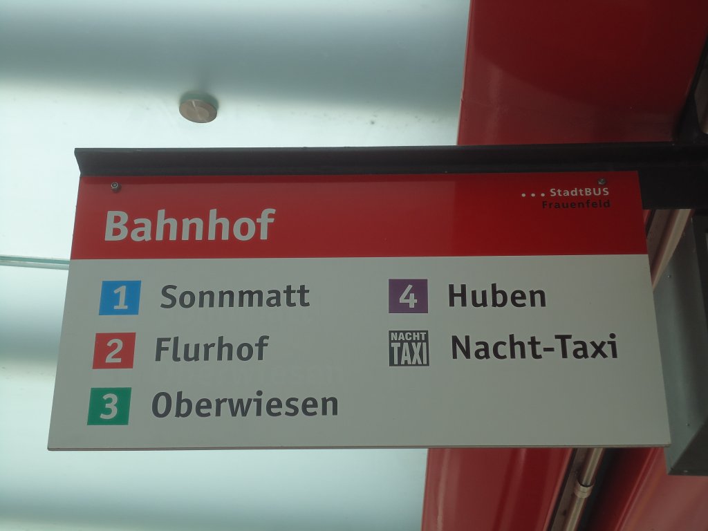(134'942) - StadtBUS Frauenfeld-Haltestelle - Frauenfeld, Bahnhof - am 10. Juli 2011