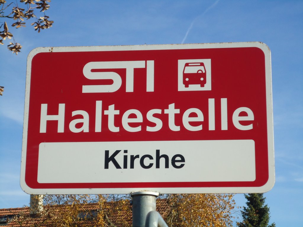 (136'852) - STI-Haltestelle - Amsoldingen, Kirche - am 22. November 2011