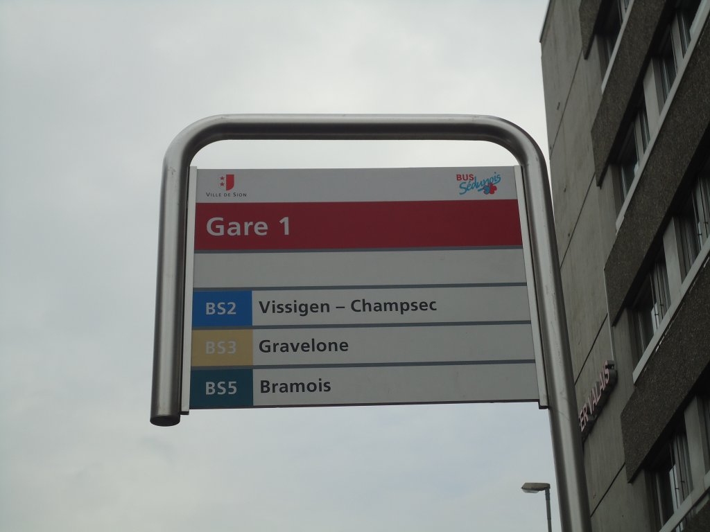 (137'784) - BUS-Sdunois-Haltestelle - Sion, Gare 1 - am 19. Februar 2012
