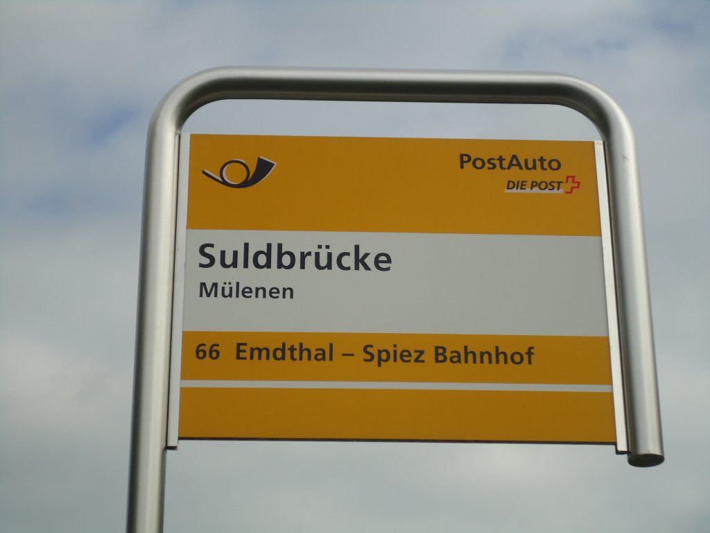 (138'431) - PostAuto-Haltestelle - Mlenen, Suldbrcke - am 6. April 2012