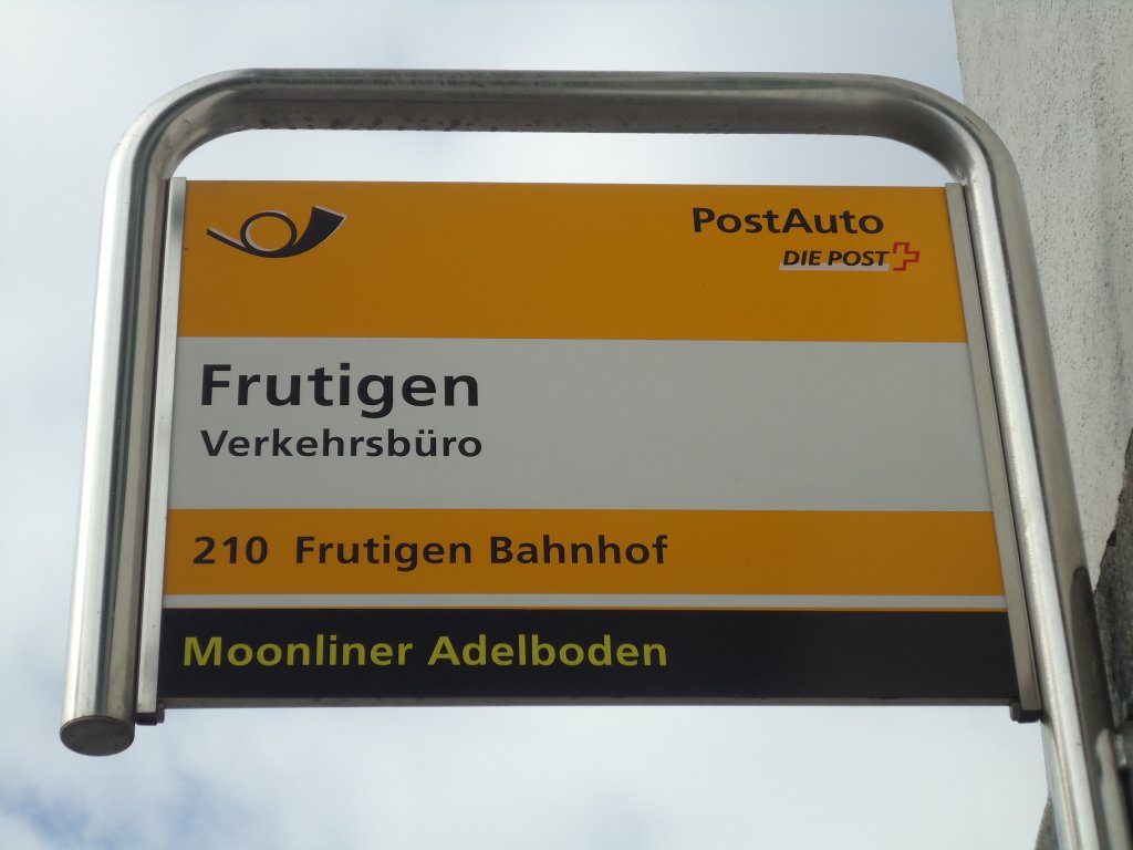 (138'446) - PostAuto-Haltestelle - Frutigen, Verkehrsbro - am 6. April 2012
