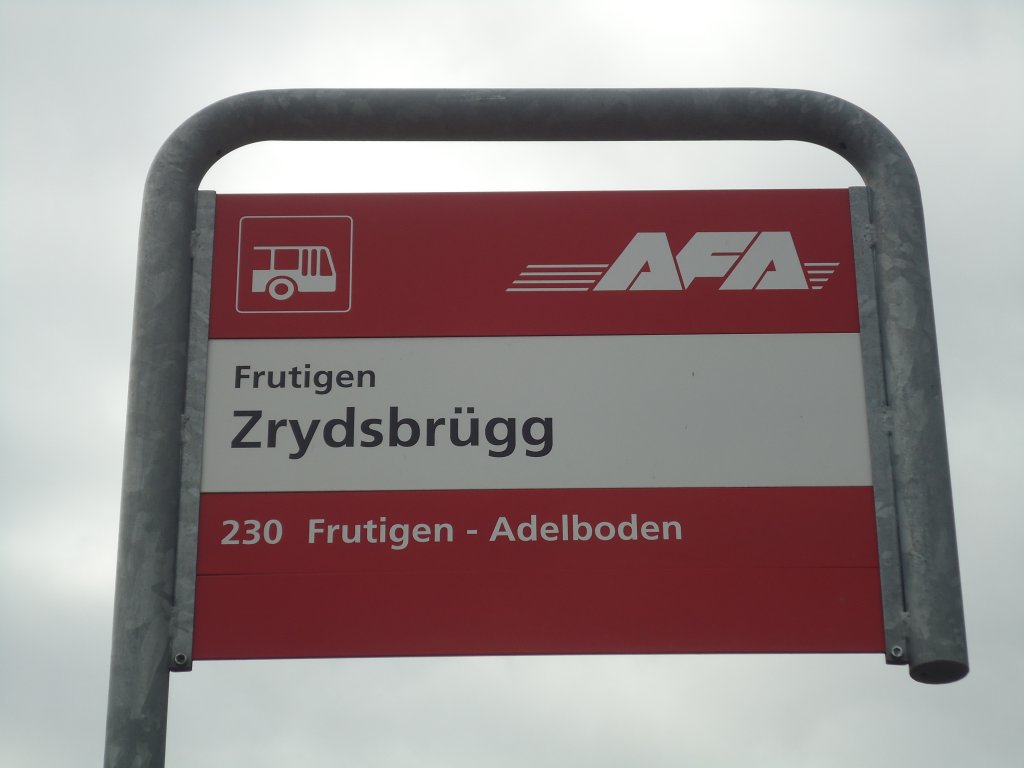 (138'453) - AFA-Haltestelle - Frutigen, Zrydsbrgg - am 6. April 2012