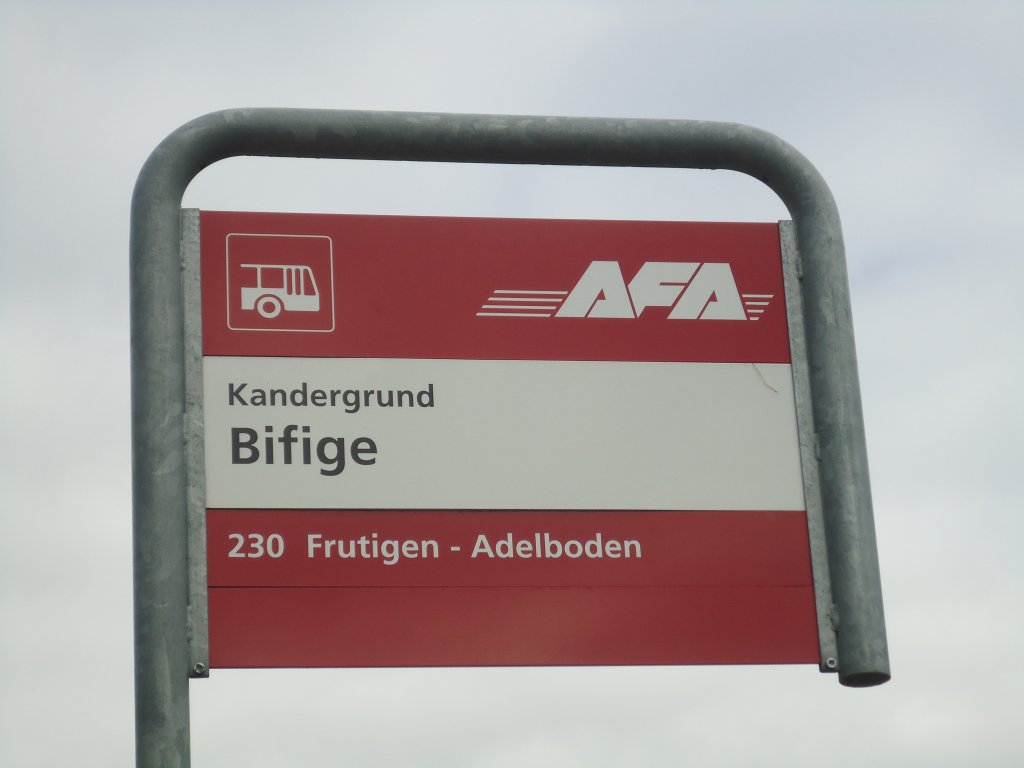 (138'455) - AFA-Haltestelle - Kandergrund, Bifige - am 6. April 2012