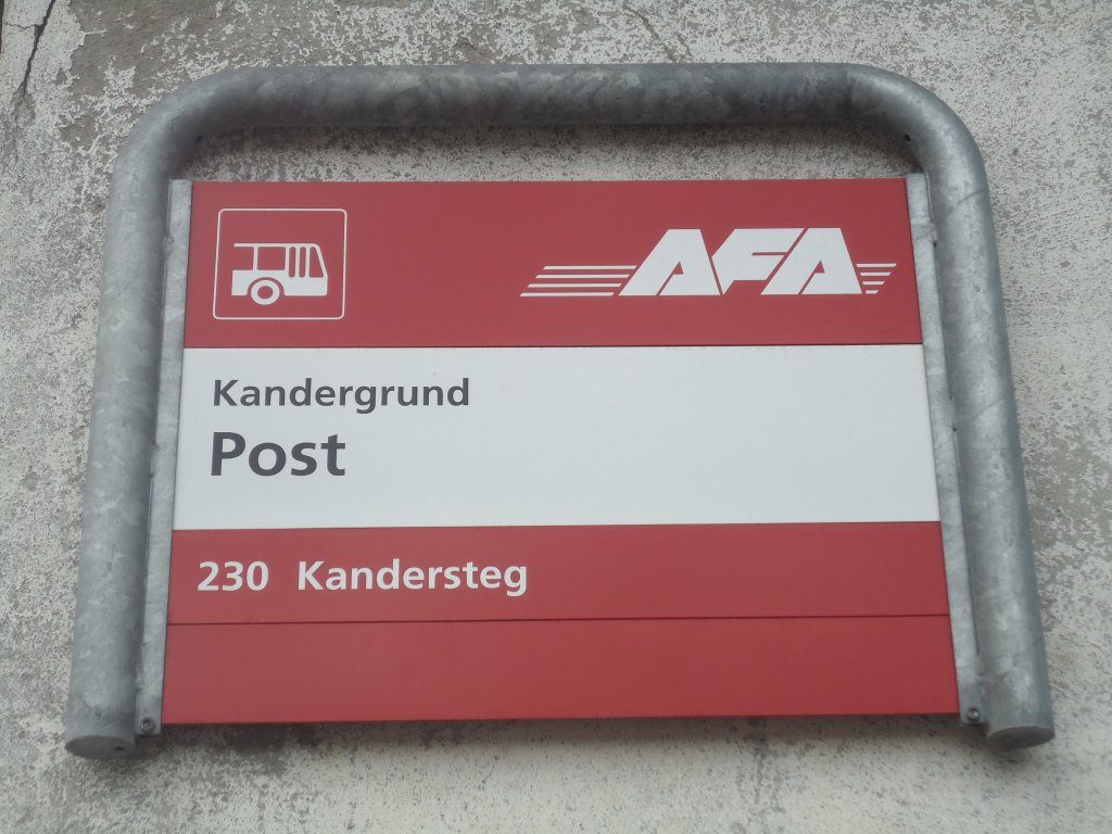 (138'456) - AFA-Haltestelle - Kandergrund, Post - am 6. April 2012