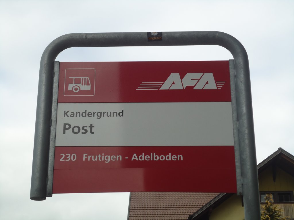 (138'457) - AFA-Haltestelle - Kandergrund, Post - am 6. April 2012