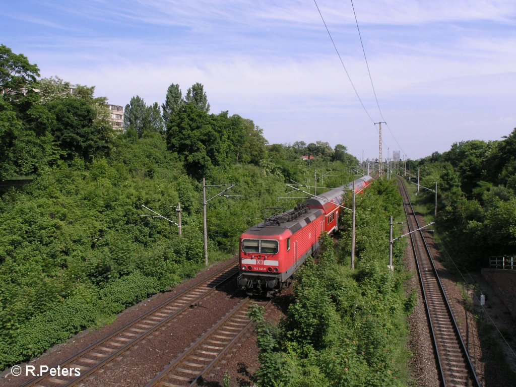 143 641-9 fhrt in Frankfurt/Oder mit gleichnamiger RB ein. 24.05.08