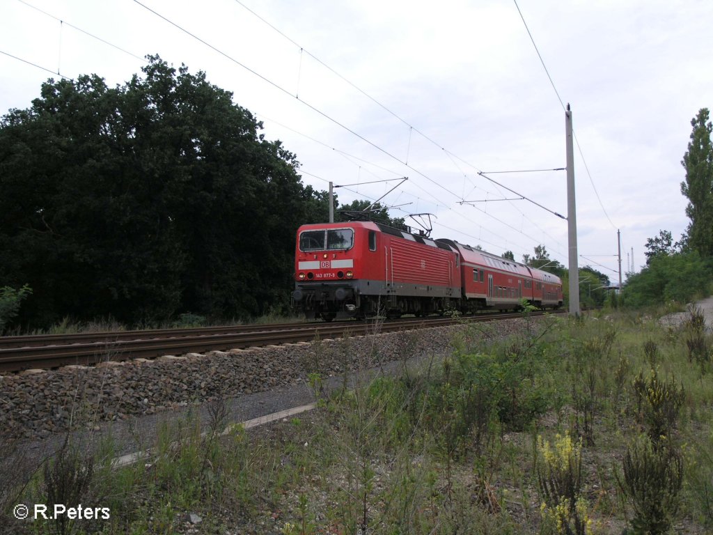 143 877-9 verlsst Eisenhttenstadt mit ein RB11 Cottbus. 18.08.08