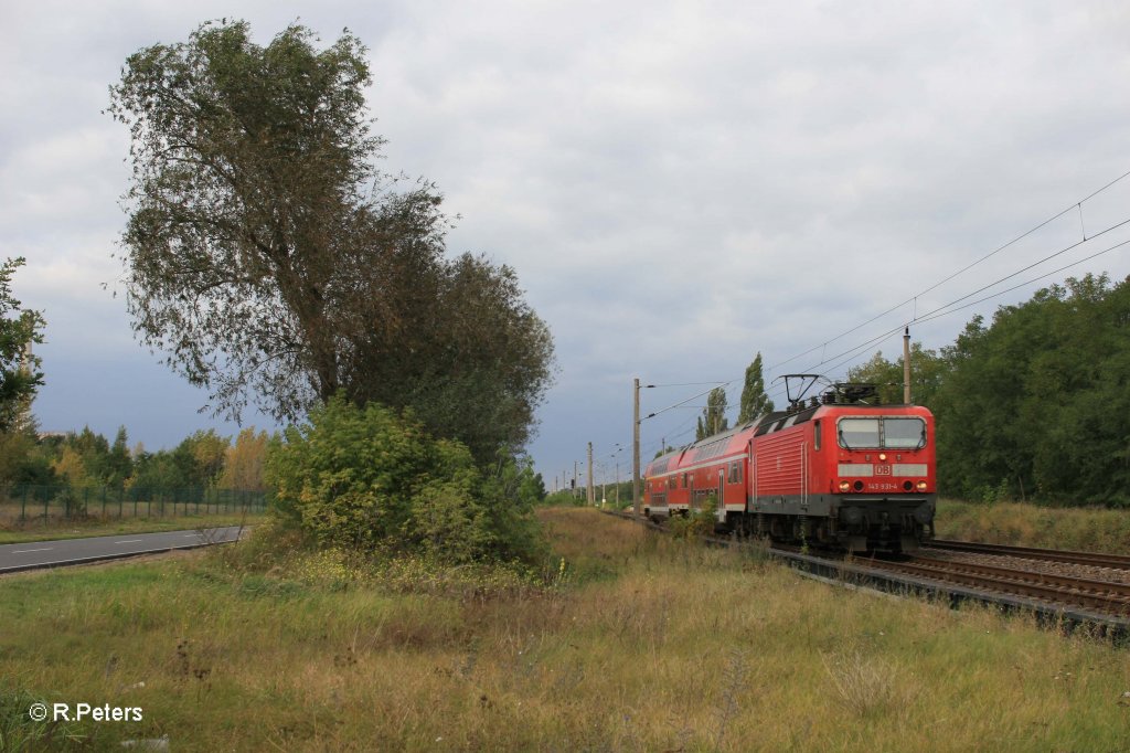 143 931-4 mit der Re 18221 Frankfurt/Oder - Cottbus. 05.10.11