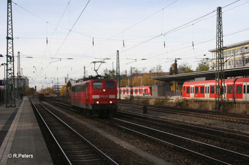 151 059-3 solo am Heimeranplatz in Mnchen. 04.11.10