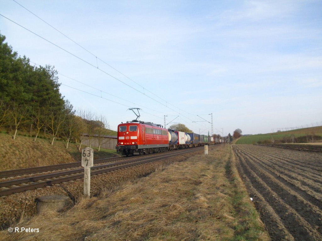 151 062-7 mit KLV bei Fahlenbach. 24.03.11