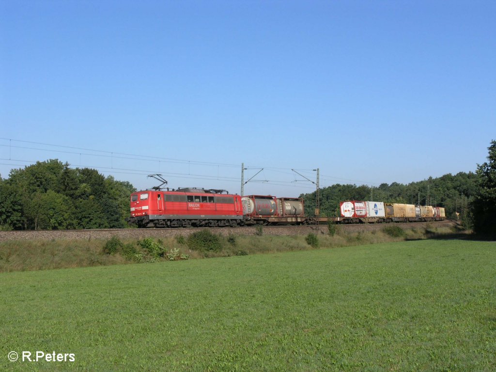 151 152-6 zieht bei Edlhausen ein Intermodalzug. 09.09.08