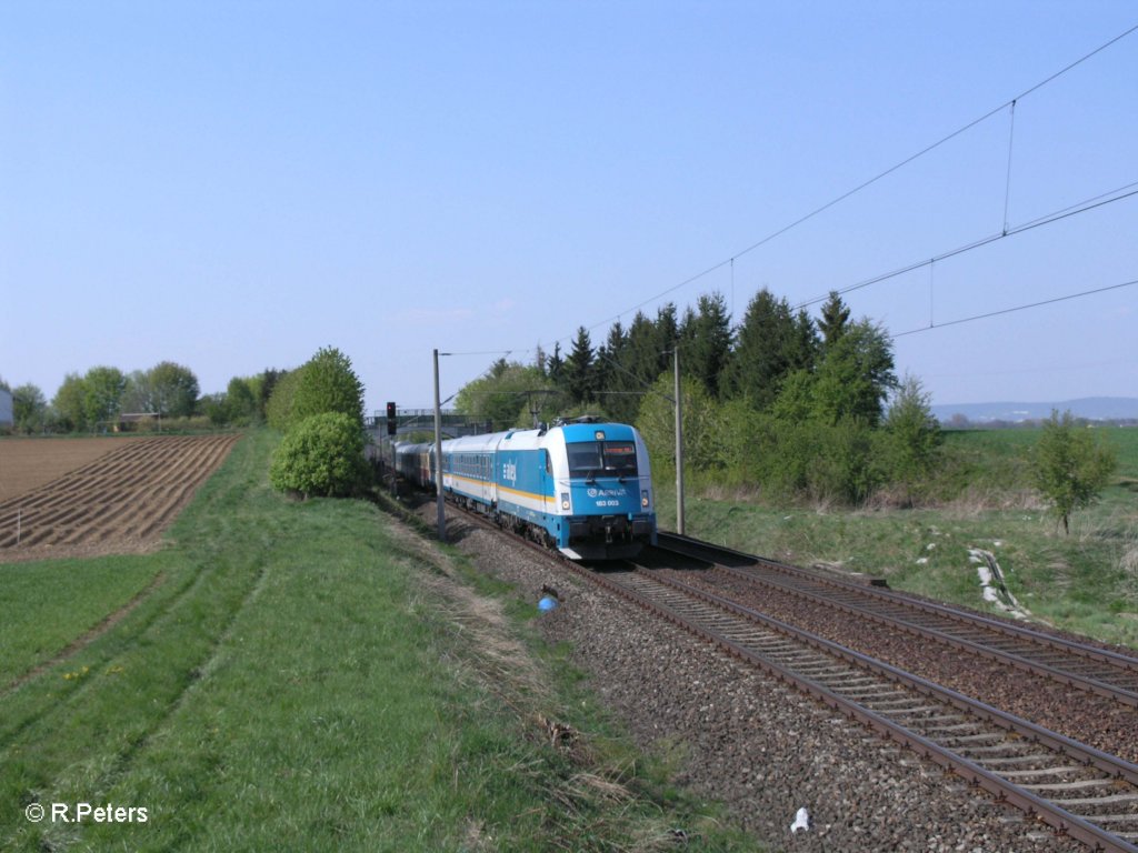 183 003 mit ALX84115 Hof – Mnchen bei Altegolsheim. 21.04.11
