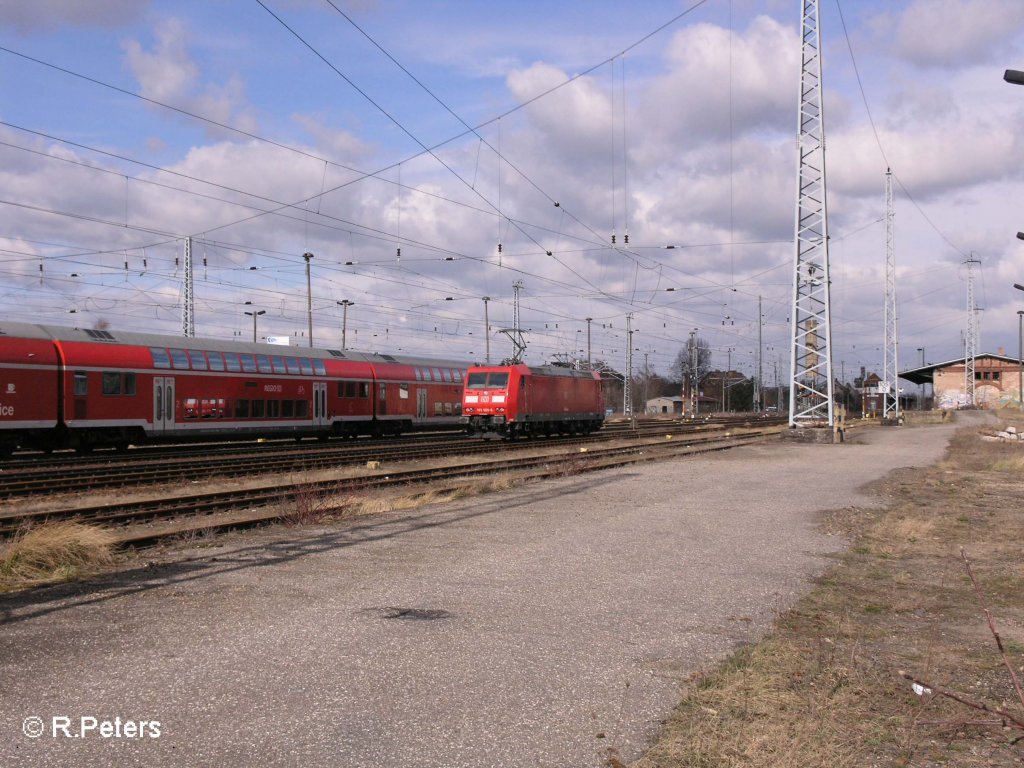 185 009-8 durchfhrt solo Eisenhttenstadt. 18.03.08