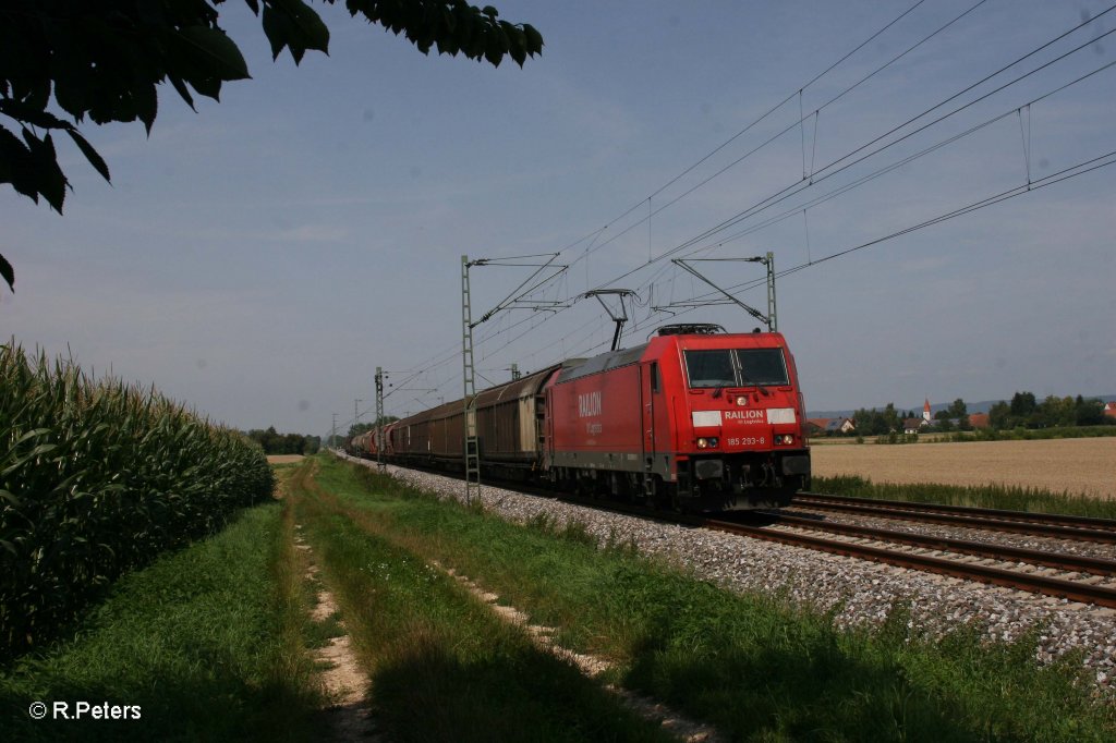 185 293-8 mit gemischten Gterzug bei Moosham. 03.08.11