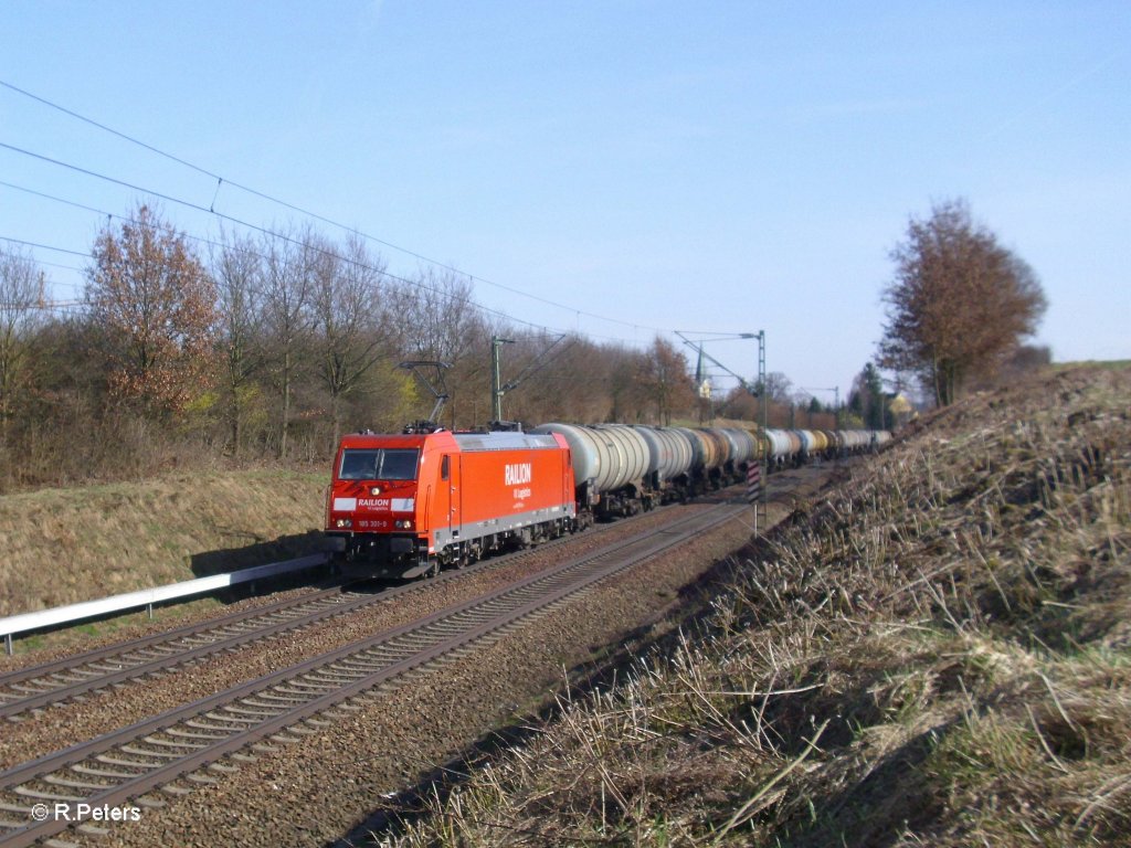 185 301-9 mit Kesselzug bei Fahlenbach. 24.03.11