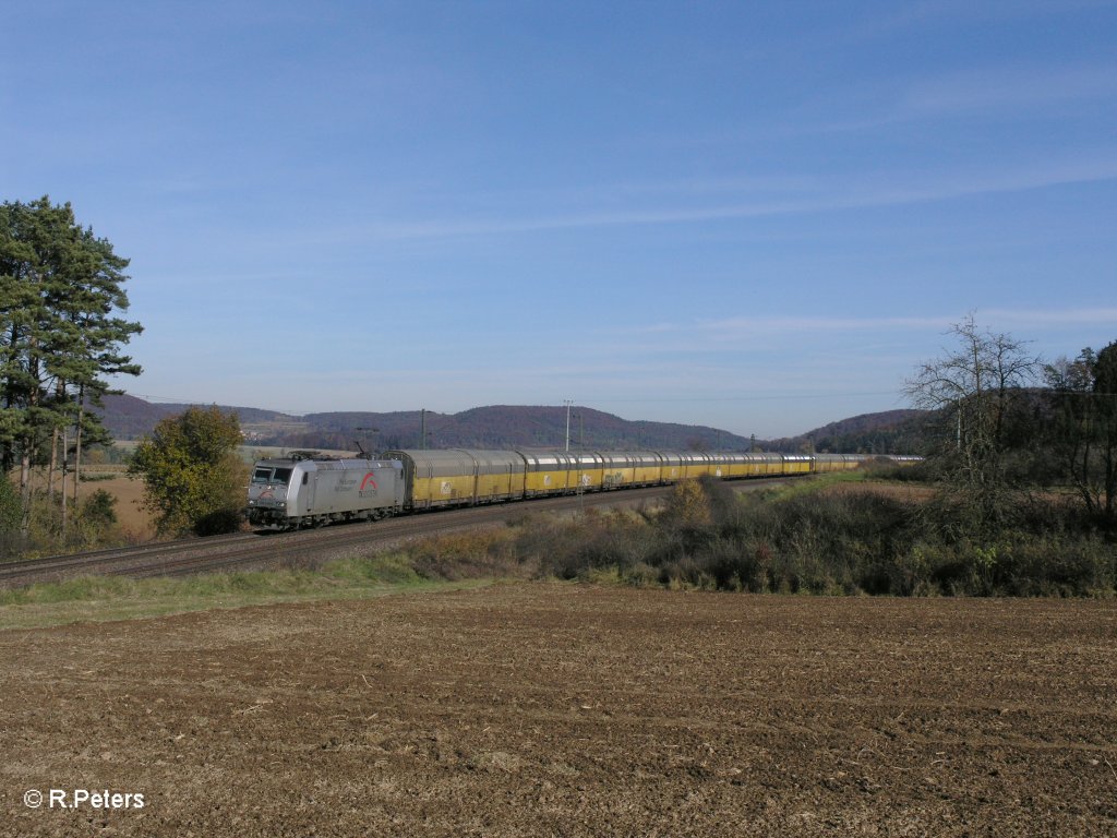 185 538-6 mit BMW-Zug bei Darshofen. 29.10.10