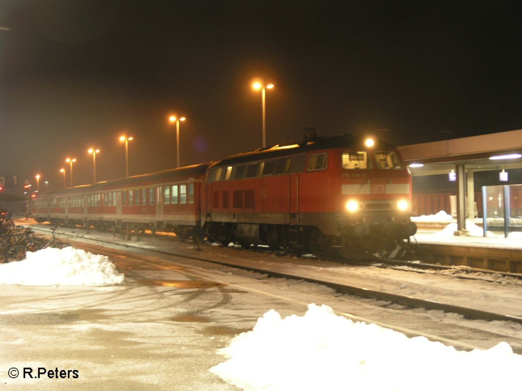 218 488-9 hat Buchloe mit dne letzten RE erreicht. 22.02.09