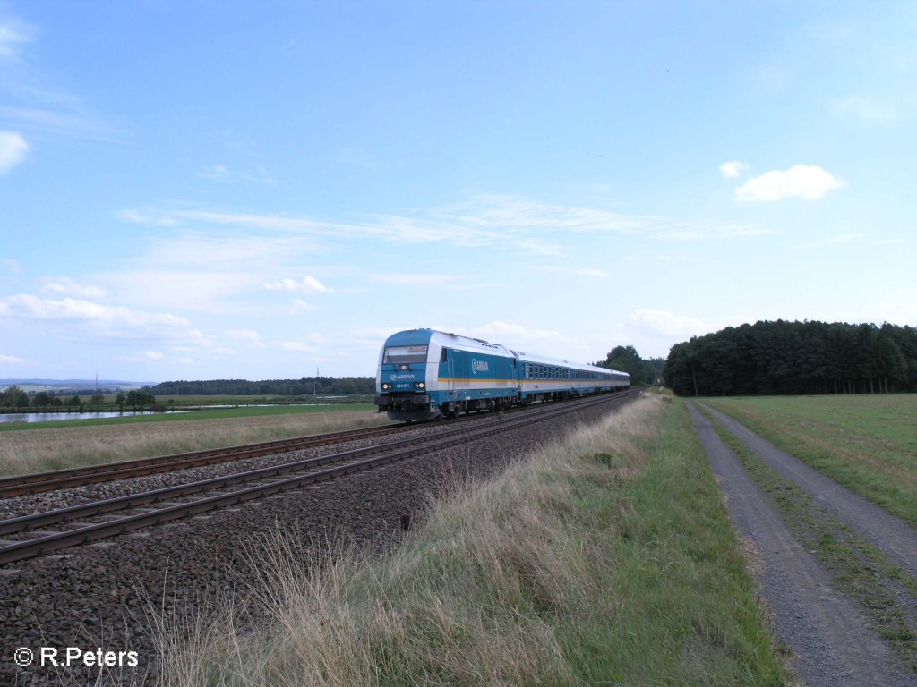 223 061 zieht bei Oberteich Alex nach Hof. 06.09.08