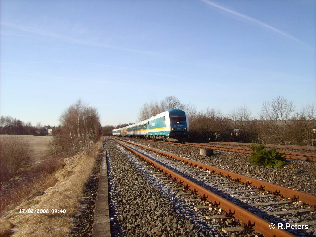 223 061 zieht bei Schnfeld ein Alex nach Hof. 17.02.08