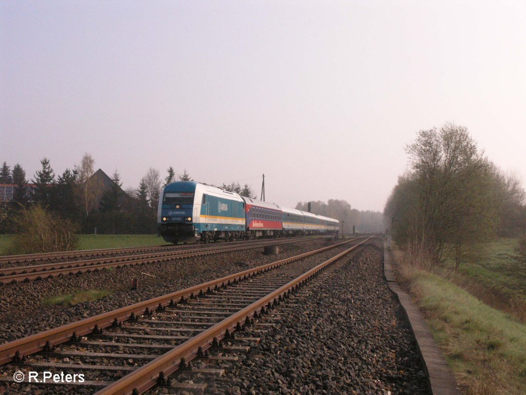 223 062 zieht bei Schnfeld den ALX37977 nach Mnchen. 26.04.08
