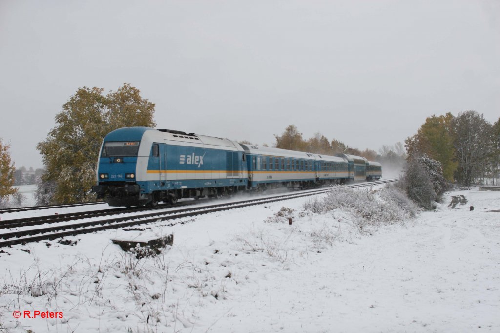 223 066 mit dem stark verspteten ALX84106 Mnchen - Hof bei Schnfeld. 27.10.12