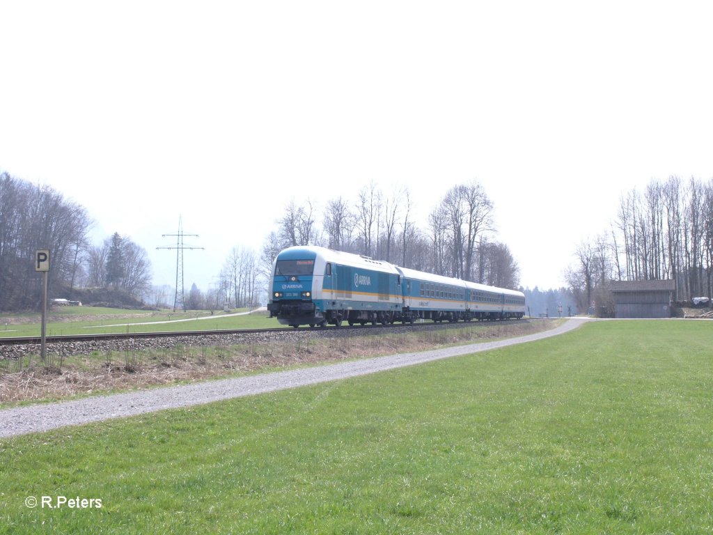 223 066 zieht kurz vor Altstdten ein Alex nach Mnchen. 17.04.10