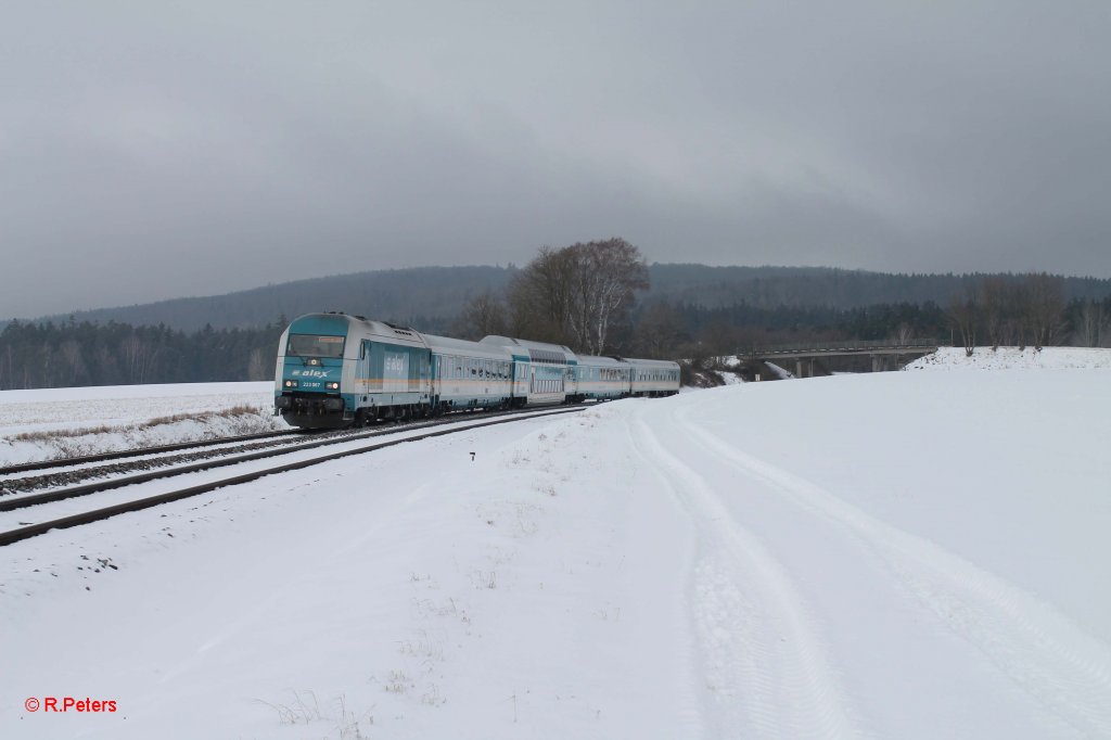 223 067 mit dem ALX84111 Hof - Mnchen bei Oberteich. 26.02.13