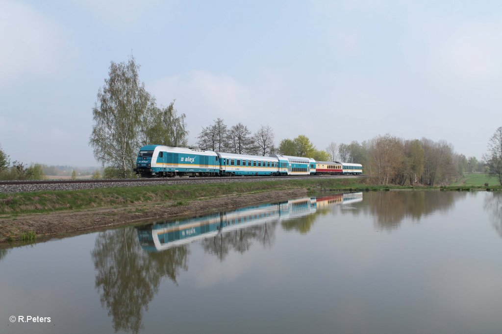 223 069 mit dem ALX84111 Hof - Mnchen sdlich von Wiesau. 05.05.13