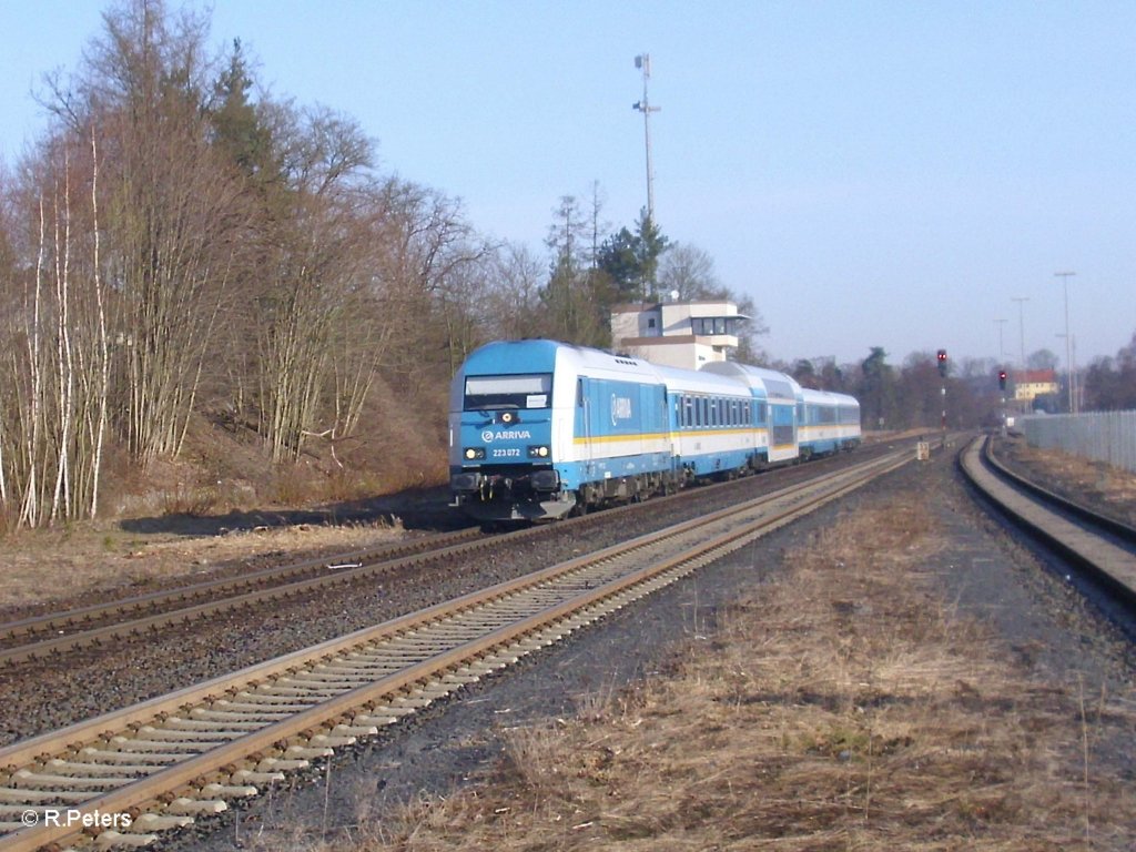 223 072 fhrt mit ALX84109 nach Mnchen in Wiesau/Oberpfalz. 22.03.11