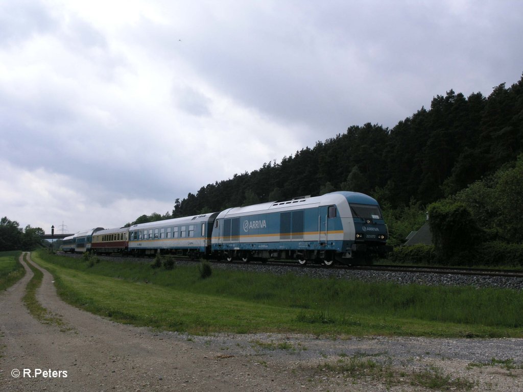 223 072 zieht bei Richt bei Schwandorf den ALX87006 nach Hof. 26.05.10